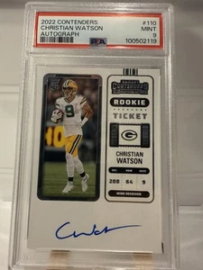2022 Panini Contenders Christian Watson Rookie Ticket RC PSA 9 & 9Auto RC - Picture 1 of 2