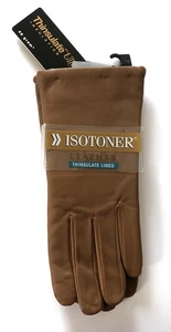 Isotoner Leder Thinsulate gefütterte Handschuhe 40 Gramm Größe 7 neu mit Etikett $ 44 Farbe: karamell - Bild 1 von 4