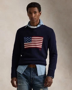 Maglione maglione Polo Ralph Lauren made in America £445 bandiera USA maglia iconica XL - Foto 1 di 17
