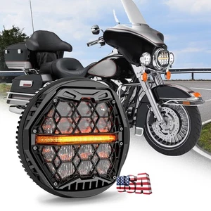 for Harley Electra Glide Road King Street Glide New 130W 7 in LED Halo Headlight - Picture 1 of 12