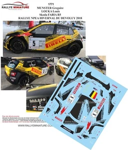 DECALS 1/32 REF 1771 SKODA FABIA MUNSTER RALLYE DU DEVOLUY 2018 RALLY - Photo 1/1