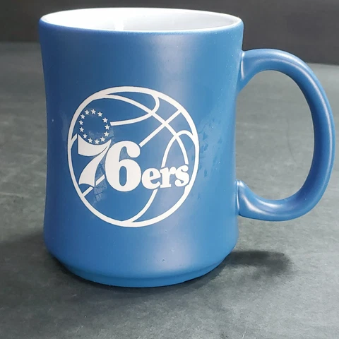 Lot of 6 Greate American SMD2220-P Blue orcelain PHILADELPHIA 76ERS COFFEE MUGS Cover