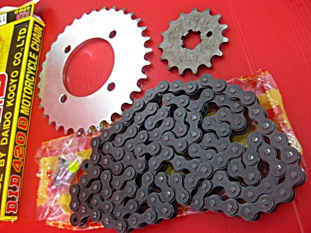 Fit YAMAHA CHAPPY LB50 LB80 FRONT SPROCKET 15T & REAR SPROCKET 33T & CHAIN #BI# Foto 1 de 1