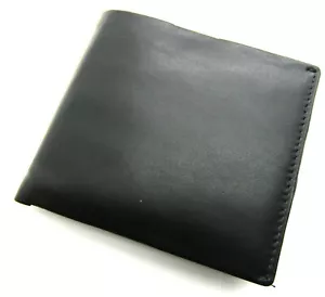 Billetera súper suave premium de alta calidad con soporte para tarjetas de crédito negro de cuero genuino - Imagen 1 de 12