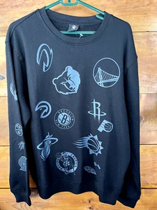 NBA All-Team Logo Crew Neck Sweatshirt Size Mens Medium Black - Picture 1 of 11