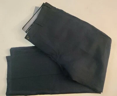 Hart Schaffner Marx straight fit flat front navy blue wool dress pants 36x30 New - Image 1 of 4