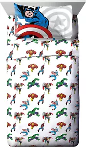 Marvel Avengers Comic Cool Queen Sheet Set - 4 Piece Set Super Soft and Cozy Kid - Picture 1 of 12