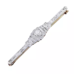 Brosche Diamant 585er Gelbgold Art Déco - Bild 1 von 3