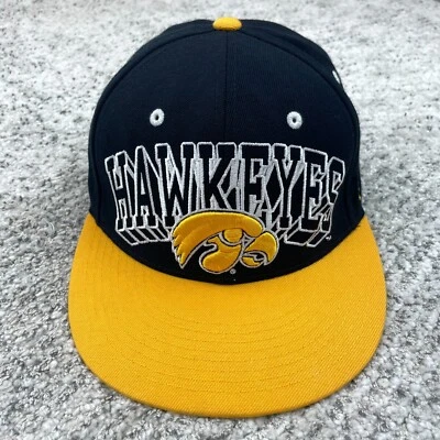 Iowa Hawkeyes Hat Snapback Cap Zephyr Black Gold 3D Logo Wool Blend Baseball GUC - Image 1 of 4