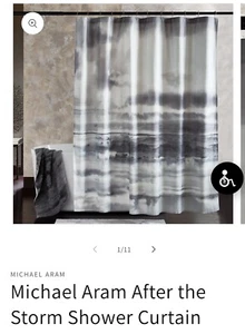 Michael Aram After The Storm Cotton Shower Curtain 72" x 72" Linen