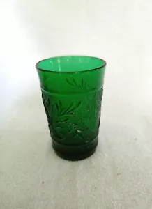1 vaso de jugo sándwich de vidrio verde bosque vintage ¡¡¡TRASERO!!! REBAJADO - Imagen 1 de 3