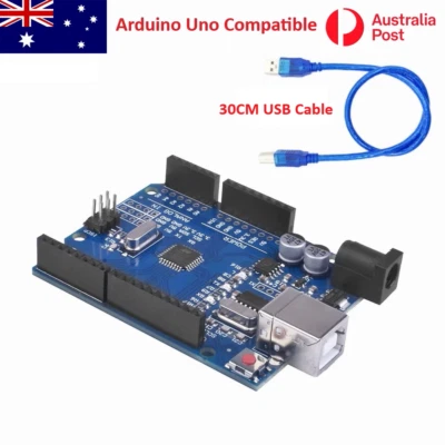 Arduino Uno Compatible R3 Dev Board ATMEGA328P + USB Cable AUS stock - image 1 of 4