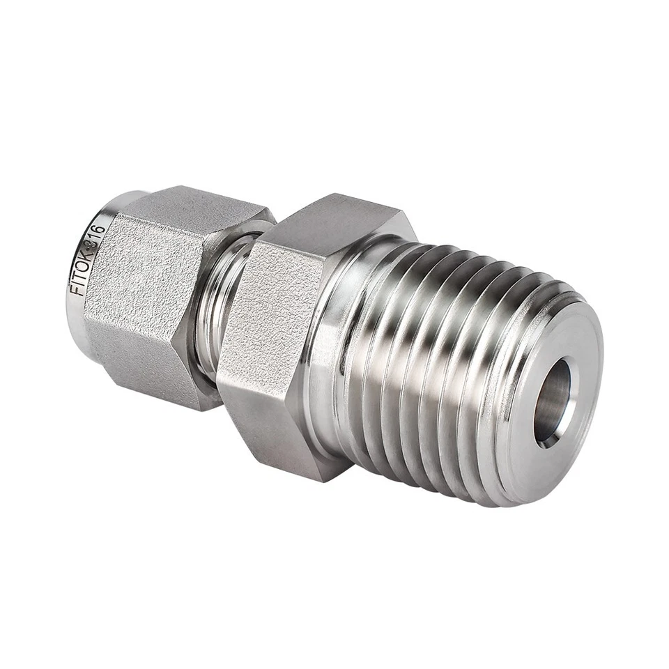 FITOK 316 SS 1/8 in Tube OD x 3/8 Male NPT Compression Tube Fitting  - Image 1 of 1