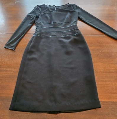 Talbots Midi Dress Womens 2P Sheer Bodice Long Sleeves Fully Lined Keyhole New - Image 1 of 4