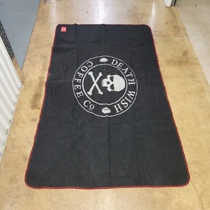 Death Wish Kaffeedecke schwarz Totenkopf & gekreuzte Knochen 71x41 - Bild 1 von 9