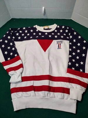 De colección Antigua Rojo Blanco Azul Equipo EE. UU. Lyon 1993 Copa Mundial de Pastelería Cuello Redondo Med Foto 1 de 4