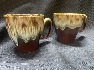 Tazas de té de café con esmalte por goteo marrón Cannonsburg vintage EE. UU. - Imagen 1 de 10