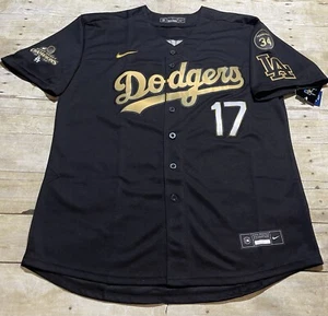 New Shohei Ohtani Jersey Mens Black Gold Los Angeles Dodgers World Series Large - Picture 1 of 6