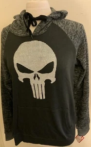 MARVEL THE PUNISHER Mens Sz Medium SWEAT SHIRT HOODIE Black and Gray - Picture 1 of 2