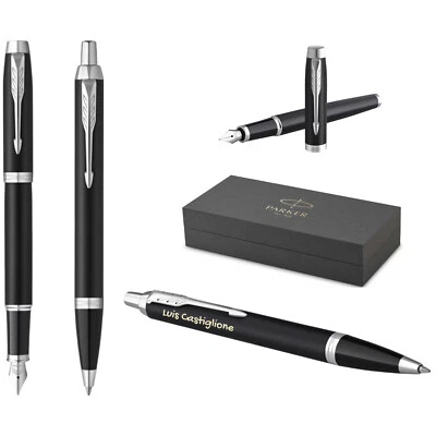 Parker IM Core Kugelschreiber+Füller Matte Black C.C. mit Gravur  graviert - Bild 1 von 4
