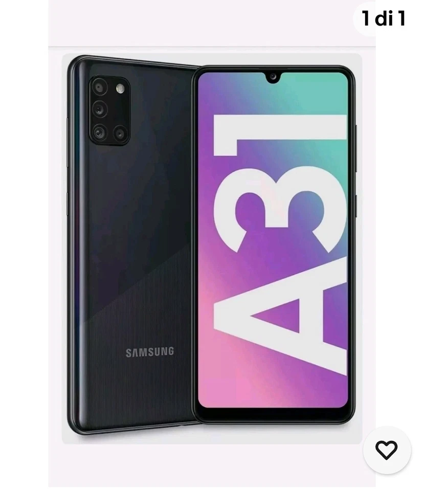 Samsung Galaxy A31 DUAL SIM  128 GB BLACK NUOVO GARANZIA ITALIA  - Immagine 1 di 1
