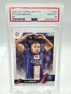 Kylian Mbappe 2022-23 Topps UEFA UCC #100 SP PSA 10 PSG - Image 1 of 2