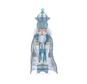 Kurt Adler 18.5" Hollywood Blue Silver King Sequin Cape Crown Nutcracker HA0462 - Picture 1 of 6