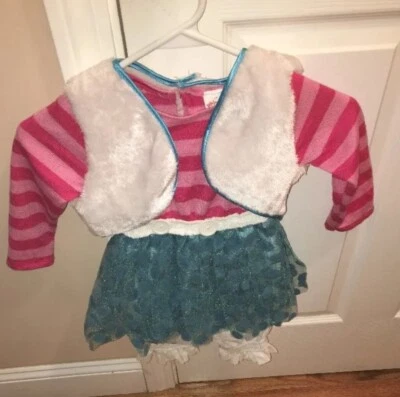 Lalaloopsy Size 3-4T Pink Striped Top With Blue Tutu Skirt Costume New One Piece - Image 1 of 4