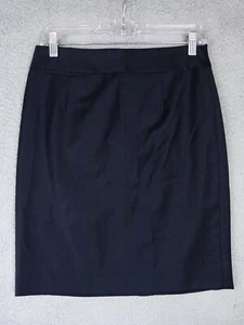 J.Crew Super 120's Womens Size 4P Petite 27x20 Navy Blue Wool Skirt - Picture 1 of 5
