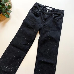 • Zara Straight Leg Jeweled Black Jeans • Size 9  - Free Shippng - Picture 1 of 7