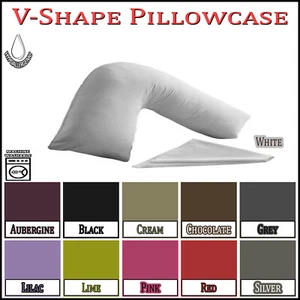 Funda de almohada lisa en forma de V solo soporte ortopédico de polialgodón percal para embarazo - Imagen 1 de 10