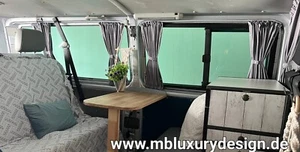 VW T4 kurz doppellagig grau-grau Gardinen Set für 5 Fenster - Bild 1 von 9