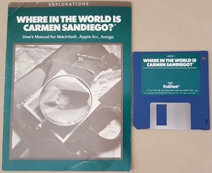 ¿DÓNDE EN EL MUNDO ESTÁ CARMEN SANDIEGO? ©1989 Disco de juego y manual SOLO para Amiga - Imagen 1 de 4