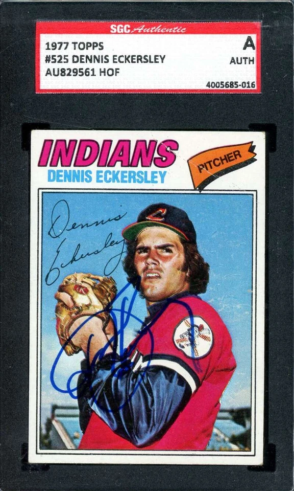 Autógrafo Topps 1977 firmado por Dennis Eckersley certificado de autenticidad SGC Foto 1 de 1