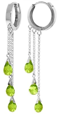 14K. PENDIENTE CANDELABROS ORO CON PERIDOTOS NATURALES (Oro Blanco) Foto 1 de 4