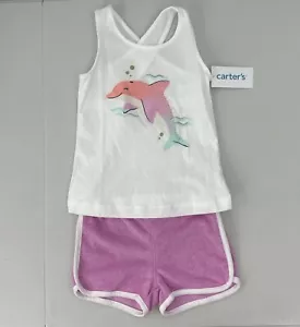 Carter's Toddler Girl 2T 2-Piece Dolphin Tank & Short Set New with Tag - Picture 1 of 11