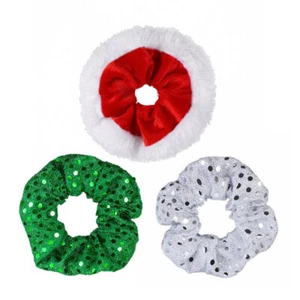 1Pc Christmas Hair Scrunchies Flip Sequins Hair Rope Elastic Hair Ties Hair - Picture 1 of 13