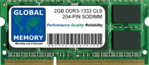 2GB DDR3 1333MHz PC3-10600 204-PIN SODIMM MEMORY RAM FOR LAPTOPS/NETBOOKS - Picture 1 of 1