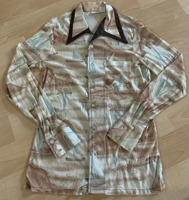 Винтажная мужская рубашка 70-х большой размер сделано в Калифорнии - Изображение 1 из 4