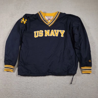 Chaqueta de guardiamarina azul marino para hombre suéter azul medio NCAA fútbol campeón de la Marina de los Estados Unidos Foto 1 de 4