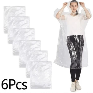 Einweg Regenponcho Wasserdicht, 6 Stück, Damen und Herren - Bild 1 von 3