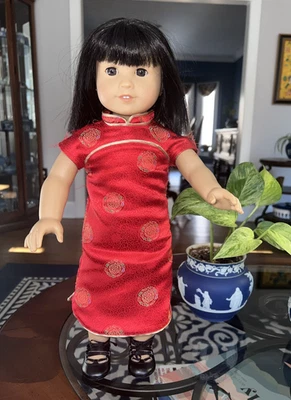 18" Asian American Girl Doll Ivy Ling w/ dress shoes Black hair brown eyes earr - Image 1 of 4