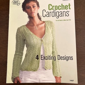 CROCHET CARDIGANS 4 Designs Crochet Pattern Booklet American School Needlework - Picture 1 of 7