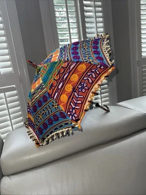 Indian Handmade Cotton Sun Shade Wedding Decorative Parasol Umbrella - Image 1 of 4