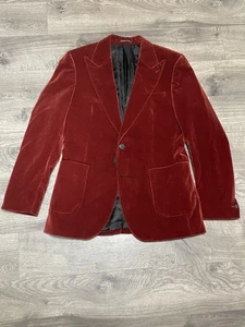 Giacca blazer monopetto REISS UOMO Apsara slim fit velluto Cayenne taglia 40 - Foto 1 di 13