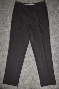 Canali Proposta Dress Pants Men’s 33x30 Charcoal Gray Wool Pleated Stripe Italy - Picture 1 of 14