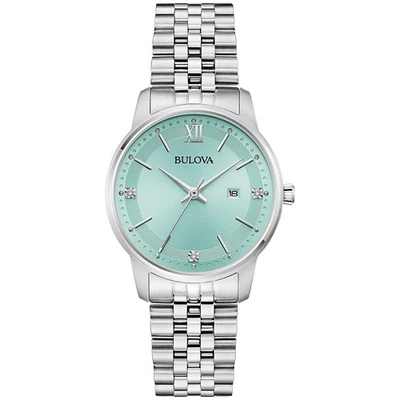 Bulova Women's Classic Date Quartz Blue Silver Stainless Steel Watch 32MM 96P259 - Image 1 of 4