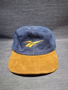 Gorra Reebok de Colección Azul Oscuro Denim Correa Trasera Años 90 Jean Retro Ropa Deportiva Usada en Excelente Condición - Imagen 1 de 6
