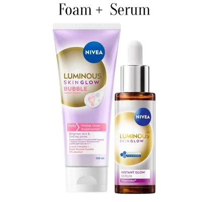 NIVEA Luminous 630 Skin Glow Set Serum 30ml &Foam 100ml Thiamidol Pore Dark Spot - Image 1 of 4