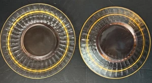 Set 2 Piatti Culver Oro 22K Impronta Pollice 8" senza scheggiature/crepe Vintage MCM - Foto 1 di 3